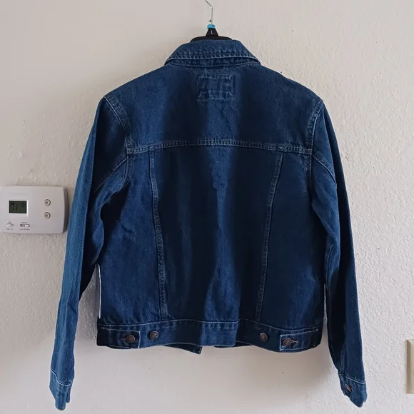 Forever‎ 21 Navy Denim Jacket With Patches - Picture 4 of 6